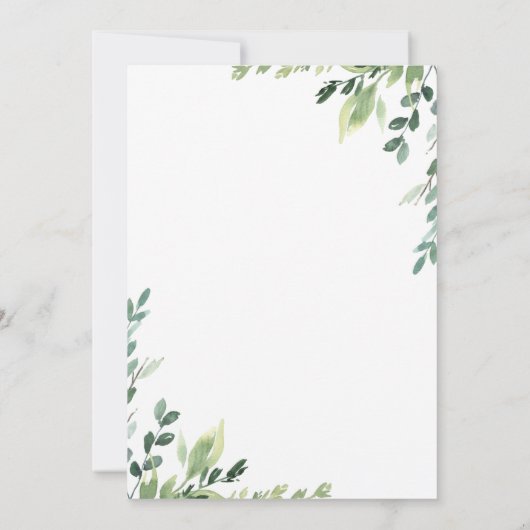 Wir haben die rustikale Wasserfarbe Evergreen Ankü Ankündigung (Rückseite)