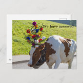 Wir haben die Schweizer Kuh-Postkarte umgezogen Postkarte (Vorne/Hinten)