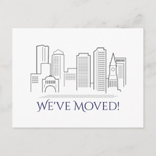 Wir haben die Skyline von Boston City verschoben Ankündigungspostkarte
