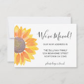 Wir haben die Sonnenblumen-Ankündigungskarte versc Mitteilungskarte (Vorderseite)