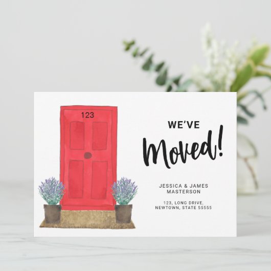 Wir haben die Tür verschoben Ankündigung (Stehend Vorderseite)