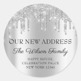 Wir haben die UAWG-Änderung der Adresse Silver Gra Runder Aufkleber