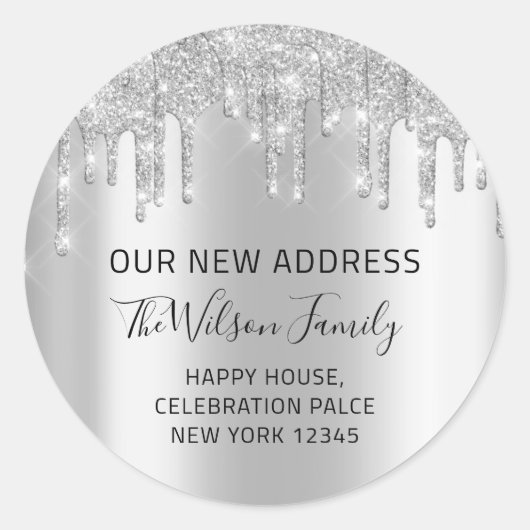 Wir haben die UAWG Änderung der neuen Adresse Silv Runder Aufkleber (Vorderseite)