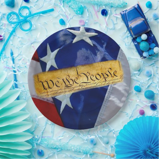 Wir haben die Verfassung und die Fahne der USA Pappteller (Party)