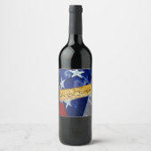 Wir haben die Verfassung und die Fahne der USA Weinetikett (Vorderseite)