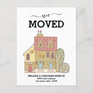 Wir haben die Vintage neue Zuhause-Adresse übertra Ankündigungspostkarte