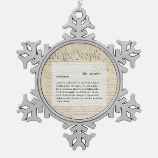 Wir haben die Volksverfassung USA Schneeflocken Zinn-Ornament (Vorderseite)