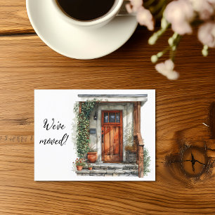 Wir haben die Vordertür verlegt Postkarte