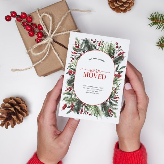 Wir haben die warme Rote Winter-Ankündigung versch Ankündigungspostkarte