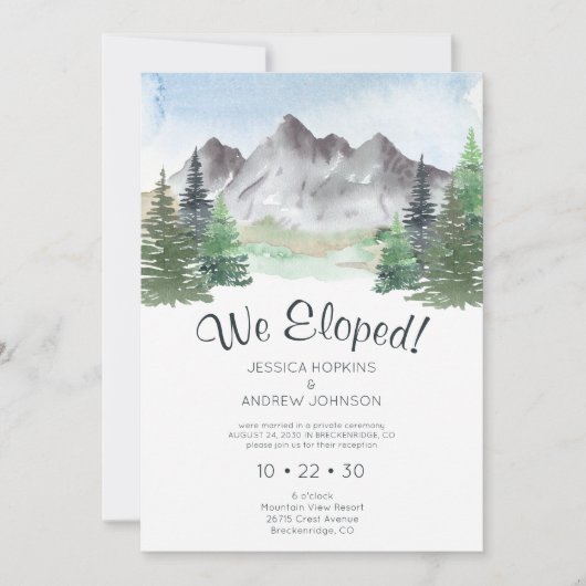 Wir haben die Wasserfarbe der Berge ausgefressen Einladung (Vorderseite)