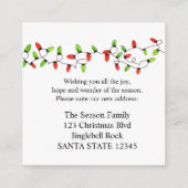 Wir haben die Weihnachtsbaumlichteinschlusskarte v Begleitkarte (Rückseite)