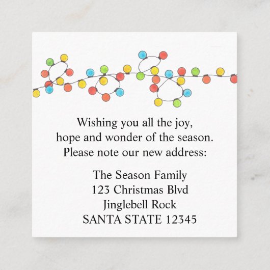 Wir haben die Weihnachtsbaumlichteinschlusskarte v Begleitkarte (Rückseite)