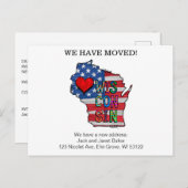 Wir haben die Wisconsin-Staaten übersiedelt und di Postkarte (Vorne/Hinten)
