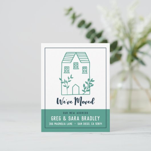 Wir haben Doodle House neue Adresskarte übertragen Karte (Stehend Vorderseite)