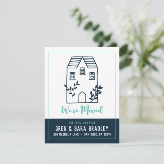 Wir haben Doodle House neue Adresskarte übertragen Karte (Stehend Vorderseite)