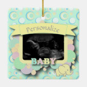 Wir haben ein Baby - Sonogramm mit DIY Text Keramikornament (Rückseite)