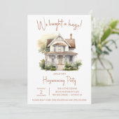 Wir haben ein Haus gekauft! Niedliche Wasserfarben Einladung (Stehend Vorderseite)