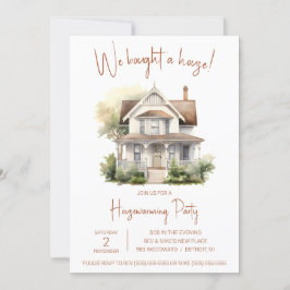 Wir haben ein Haus gekauft! Niedliche Wasserfarben Einladung