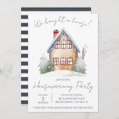 Wir haben ein Haus gekauft! Niedliche Wasserfarben Einladung (Vorne/Hinten)