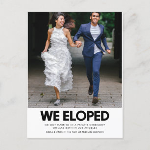 Wir haben ein modernes Hochzeitskündungs-Foto entw Postkarte