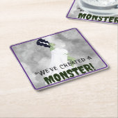 Wir haben ein Monster erschaffen! Rechteckiger Pappuntersetzer (angewinkelt)