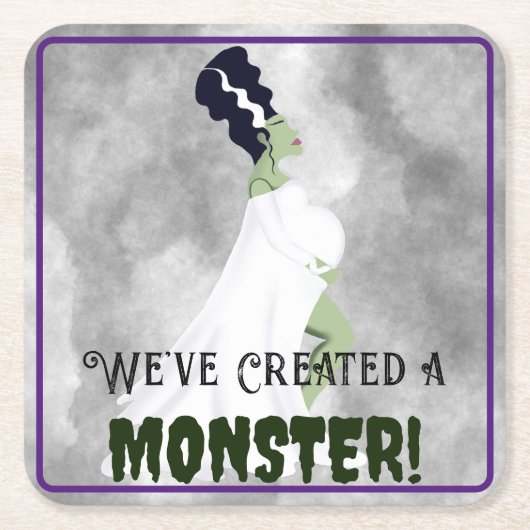 Wir haben ein Monster erschaffen! Rechteckiger Pappuntersetzer (Vorderseite)