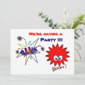 Wir haben ein Party!!!! Einladung (Stehend Vorderseite)