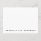 Wir haben eine einfache Ankündigung per Postkarte  (Rückseite)