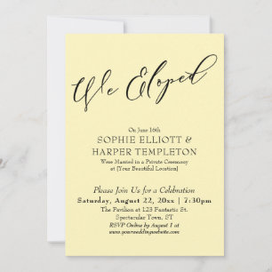 Wir haben eine elegante, einfache, blassgelbe Feie Einladung