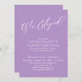 Wir haben eine elegante, einfache Lila Feier veran Einladung (Vorne/Hinten)