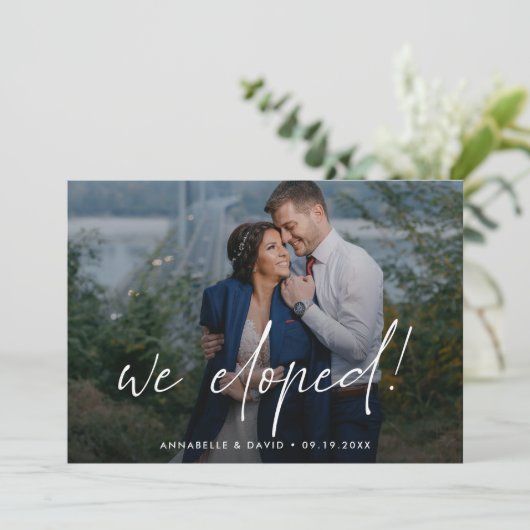 Wir haben eine elegante Hochzeit des Fotos ausgeru Ankündigung (Stehend Vorderseite)