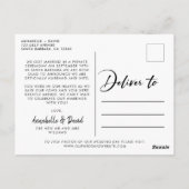 Wir haben eine elegante Hochzeit des Fotos ausgeru Postkarte (Rückseite)