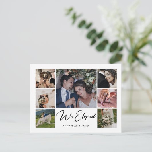 Wir haben eine elegante Hochzeit in der Fotogaleri Ankündigungspostkarte (Stehend Vorderseite)