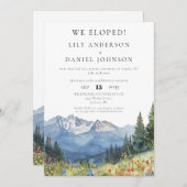 Wir haben eine Hochzeit der Wasserfarben-Berge Einladung (Vorne/Hinten)