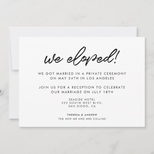 Wir haben eine Hochzeitsankündigung für moderne Ty Einladung (Vorderseite)