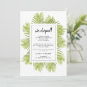 Wir haben eine Hochzeitsankündigung für Tropenpalm Save The Date (Stehend Vorderseite)