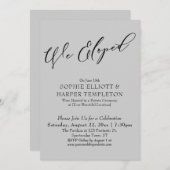 Wir haben eine Hübsche, elegante schlichte Gray-Fe Einladung (Vorne/Hinten)