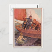 Wir haben eine Meerjungfrau gefangen! Vintag Postkarte (Vorne/Hinten)