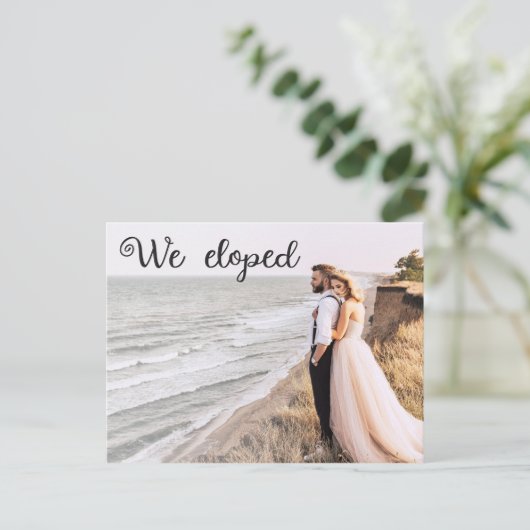 Wir haben eine moderne minimalistische 2-Foto-Ankü Postkarte (Stehend Vorderseite)