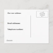 Wir haben eine neue Adresse Ankündigungspostkarte (Rückseite)