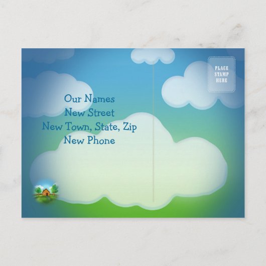 Wir haben eine neue Adresse - Einladung zur Postka (Rückseite)