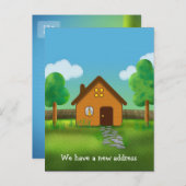 Wir haben eine neue Adresse - Einladung zur Postka (Vorne/Hinten)