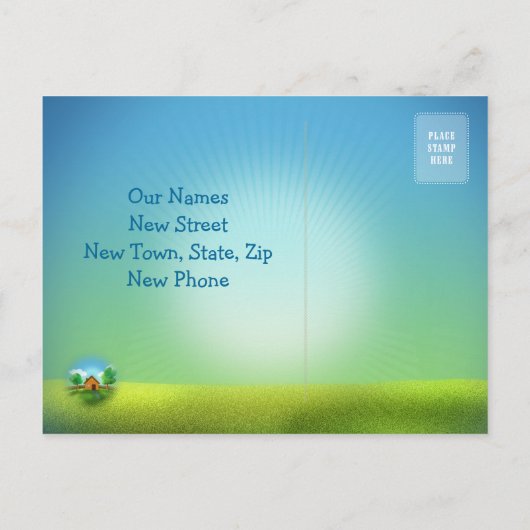 Wir haben eine neue Adresse - Einladung zur Postka (Rückseite)