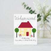 Wir haben eine neue Adresse Postkarte (Stehend Vorderseite)