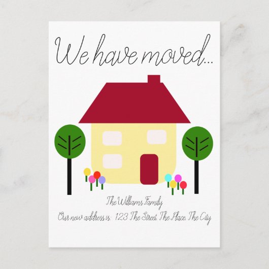 Wir haben eine neue Adresse Postkarte (Vorderseite)