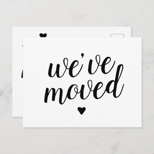 Wir haben eine neue Änderung der Adresse Niedliche Ankündigungspostkarte (Vorne/Hinten)