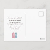 Wir haben eine neue Ankündigung in Bewegung gesetz Postkarte (Rückseite)