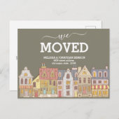 Wir haben eine neue Zuhause-Adresse übertragen Ankündigungspostkarte (Vorne/Hinten)
