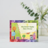 Wir haben eine neue Zuhause Ankündigung Postkarte (Stehend Vorderseite)