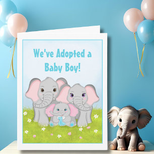 Wir haben eine Sweet Baby Boy Elephant Familie Ado Karte